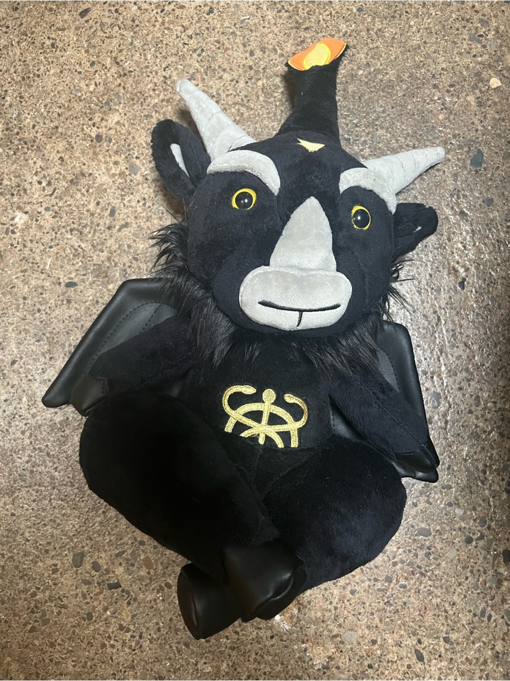 Black Plush Goat Dragon Hybrid Kids Toy - Soft Cuddly Creature
